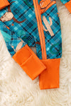 Plaid western baby bodysuit with fold over footie. RPG52752 SOL