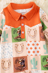 Multi printed western baby bodysuit w/snapps. (WESTERN)  RPB50324 AMY
