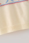 Cream bow knit sweater. TPG60610 MON