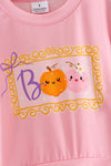 Boo" Pink Sweatshirt with checkered bell bottoms. OFG63143 MON