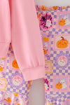 Boo" Pink Sweatshirt with checkered bell bottoms. OFG63143 MON