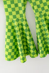 Christmas character long sleeve top and green checkered bell bottoms. OFG63148 AMY
