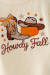 Howdy Fall embroidered knit sweater. TPG60422 AMY