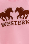 Pink Western sweater knit sweater. TPG60575 SOL