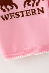 Pink Western sweater knit sweater. TPG60575 SOL