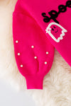 Spooky knit girls sweater with pearl beads. (Available in 3 colors!)