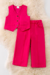 Fuschia fashion vest and pants set. OFG42726 JEANN