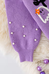 Spooky knit girls sweater with pearl beads. (Available in 3 colors!)