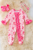 Pink Western disco printed baby bodysuit. RPG52265 JEAN