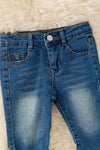 Dark blue denim pants with sequins flare. PNG50133001006  AMY