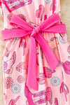 Cowgirl, horse printed double layer bell jumpsuit. PNG20005 AMY