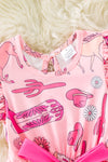 Cowgirl, horse printed double layer bell jumpsuit. PNG20005 AMY