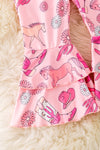 Cowgirl, horse printed double layer bell jumpsuit. PNG20005 AMY