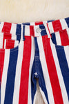 Navy blue, red & white stripe bootcut denim pants. PNG40002 SOL
