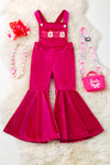 XOXO Fuchsia velvety romper. PNG60036 JEAN