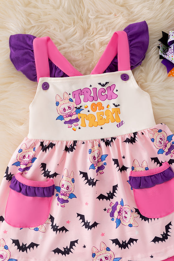 "Trick or treat" Pink tunic and pink bottoms. OFG51040 SOL
