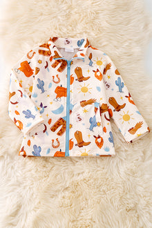  Boys western printed zip up jacket with pockets. TPB50456 JEAN