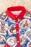Boys western printed button up long sleeve shirt. TPB50545 AMY