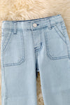 Straight cut denim pants with adjustable waistband. PNG50024 JEAN