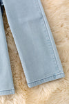 Straight cut denim pants with adjustable waistband. PNG50024  AMY