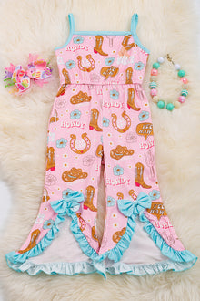  Howdy" Cowgirl romper with bow detail. PNG25144003 WENDY