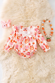  Mad pumpkin printed bubble baby onesie with embroidery. RPG51900 JEAN