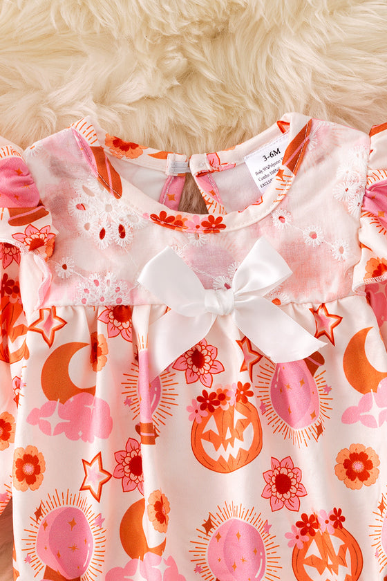Mad pumpkin printed bubble baby onesie with embroidery. RPG51900 JEAN