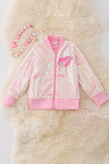  Holographic Pink bomber jacket. TPG50012SOL