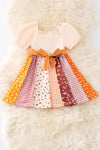 Cream and multi-printed dress. DRG51903 JEAN
