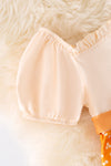 Cream and multi-printed dress. DRG51903 JEAN