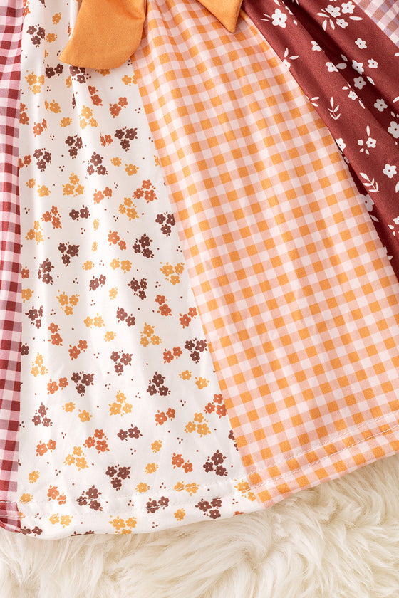 Cream and multi-printed dress. DRG51903 JEAN