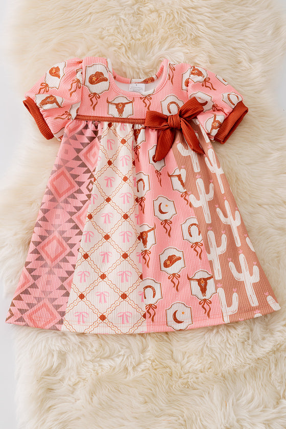 Multi-Printed western dress. DRG51919 AMY