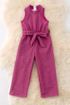 Fuchsia shimmery jumpsuit with back zipper. PNG50031 JEANN