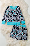 Cow & concho printed girls 2 piece set. OFG60358 SOL