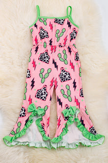  Cow tag, cactus printed romper with green bow detail. PNG25144004 Jeann