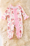 Horse printed girls baby onesie with footie. RPG51321 AMY