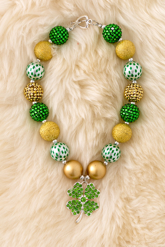 St. Patrick's multi-color bubble necklace with pendant. 3pcs/$15.00