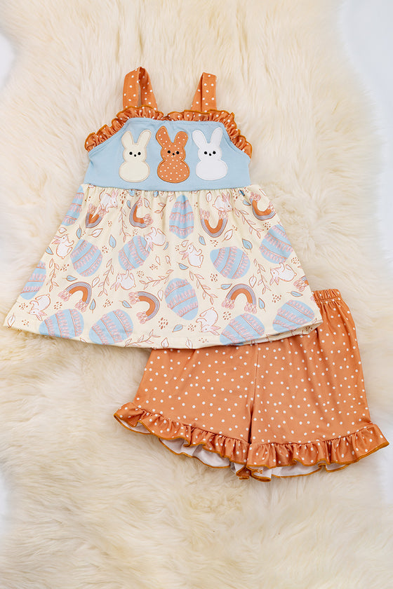 Peep application tunic & shorts. A beautiful Easter 2 piece set. OFG20204001 SOL