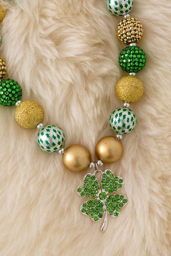 St. Patrick's multi-color bubble necklace with pendant. 3pcs/$15.00