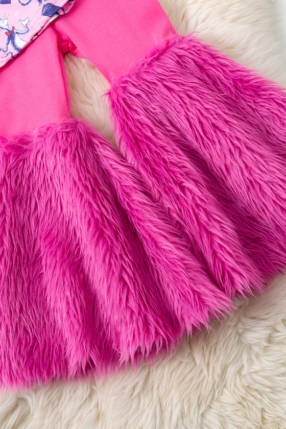 Cute Dr.S character printed girls tunic and faux fur bells. OFG60220 SOL