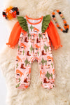 Western boot printed girls onesie with ruffle butt. RPG20003 SOL