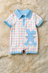 Easter bunny applique baby romper with collar neckline. RPB60061 JEAN