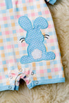 Easter bunny applique baby romper with collar neckline. RPB60061 JEAN
