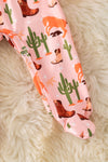 Western boot printed girls onesie with ruffle butt. RPG20003 SOL