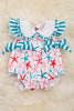 Sea star printed baby romper with ruffle hem. RPG25154014 Jeann