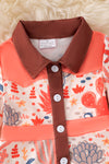 Orange western pattern printed girls dress. DRG52884 JEAN