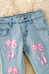 Coquette bow denim jeans. PNG50262 SOL