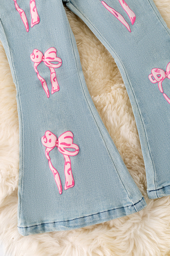 Coquette bow denim jeans. PNG50262 SOL