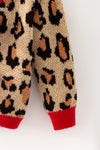 Animal printed knit sweater with red trim & bows TPG60741 MON