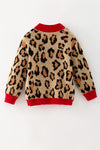 Animal printed knit sweater with red trim & bows TPG60741 MON